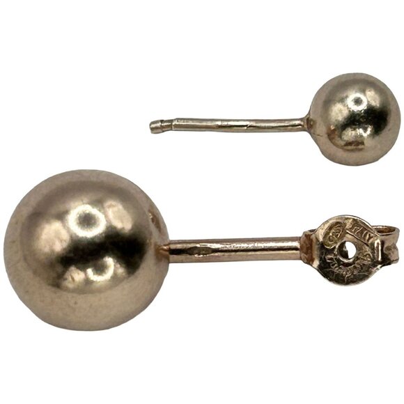Dyadema Italy 14k Gold-Filled 925 Sterling Silver Ball Stud Earrings - Picture 5 of 5